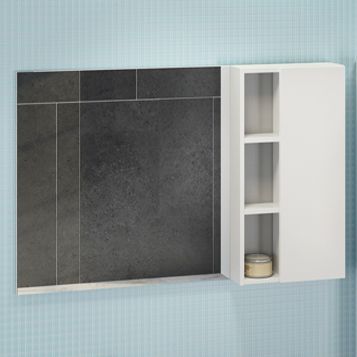 COMFORTY Зеркало-шкаф Милан 120 Белый глянец