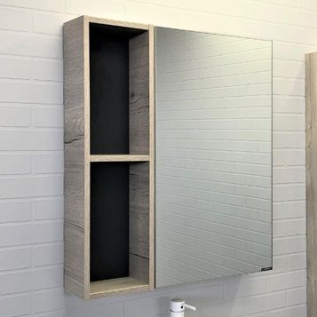 COMFORTY Зеркало-шкаф Порто 75 Дуб дымчатый