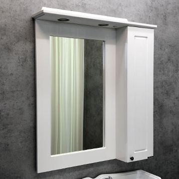 COMFORTY Зеркало-шкаф Палермо 80 Белый глянец
