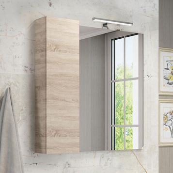 COMFORTY Зеркало-шкаф Тромсе 80 Дуб сонома
