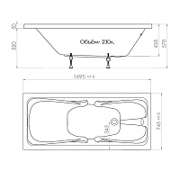 Triton Ванна акриловая Стандарт Экстра 1700х750