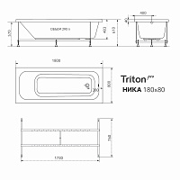 Triton Ванна акриловая Ника 1800х800