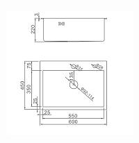 Мойка для кухни врезная GERHANS RK36045 хром из нержавеющей стали, 60*45 см с сифоном