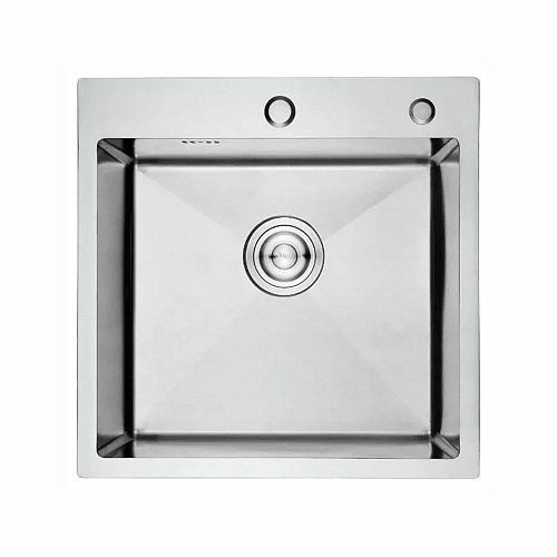 Мойка для кухни врезная GERHANS RK35050 хром из нержавеющей стали, 50*50 см с сифоном