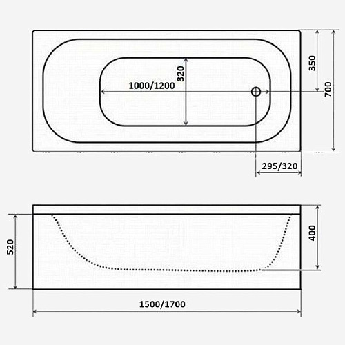 Triton Ванна акриловая Ультра 1500х700