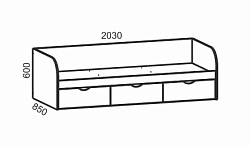 Кровать Киви №3, 800х2000 мм, молочный дуб/лайм