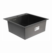 GERHANS Мойка K35044B из нержавеющей стали 500х440х220 с сифоном, Графит
