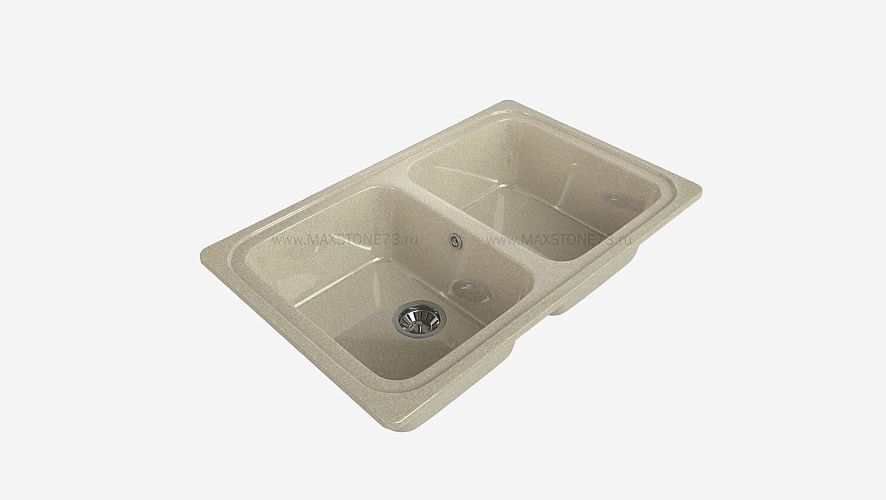 MAXSTONE Мойка глянцевая MS-12 (ванильный камень) 780*495*210