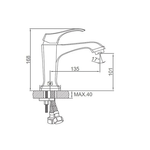 LEDEME Смеситель для раковины L1042 однорычажный, хром