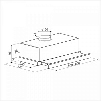 LEX HUBBLE G 2M 600 BLACK Вытяжка встраиваемая
