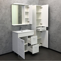 COMFORTY Зеркало-шкаф Модена 75М Белый матовый