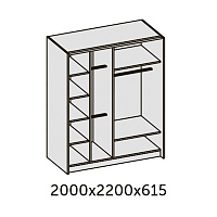 Шкаф-купе Иннэс-5 двухдверный, 2000 мм, бодега белая