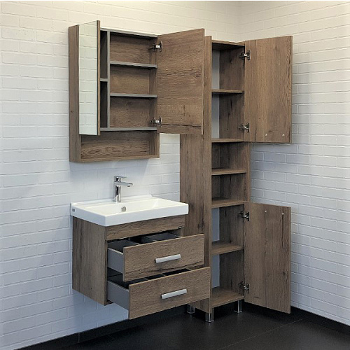 COMFORTY Зеркало-шкаф Никосия 60 Дуб темный