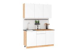 Кухня Дана 1,5 м, дуб крафт золотой/белый