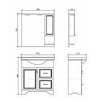 COMFORTY Зеркало-шкаф Севилья 85 Слоновая кость