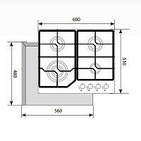 LEX GVG 640-1 BL Варочная панель газовая