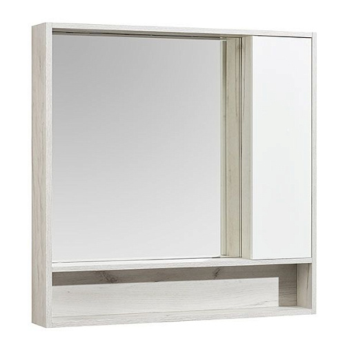AQUATON Зеркало-шкаф Флай 100 Белый/Дуб крафт