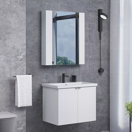 COMFORTY Зеркало-шкаф Лима 70 Белый матовый