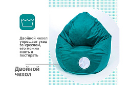 Кресло-мешок Макси, велюр, изумруд