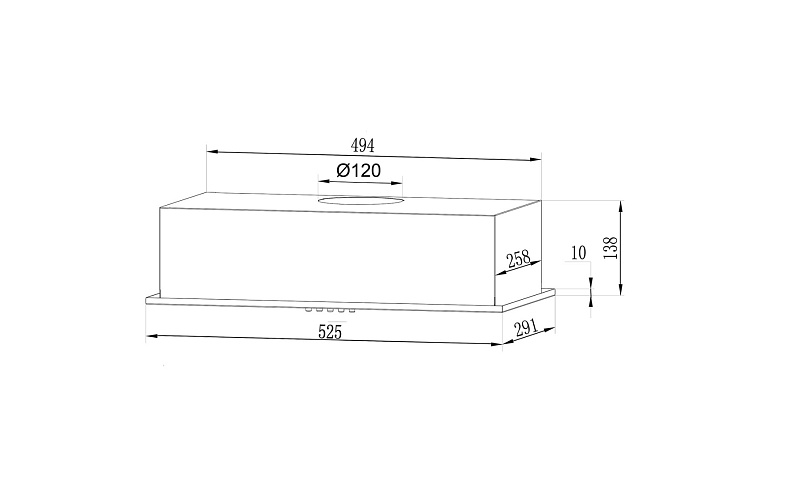 LEX GS BLOC LIGHT 600 INOX Вытяжка полновстраиваемая