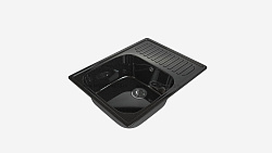 MAXSTONE Мойка глянцевая MS-6 (черный металлик) 640*490*215