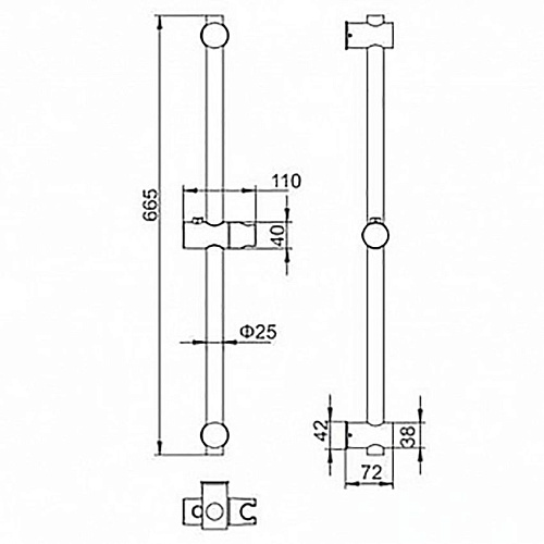 LEDEME Стойка для душа L78001-3 Нержавеющая сталь