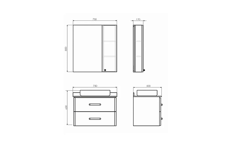 COMFORTY Зеркало-шкаф Амстердам 75 Белый глянец