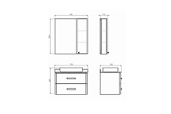 COMFORTY Зеркало-шкаф Амстердам 75 Белый глянец