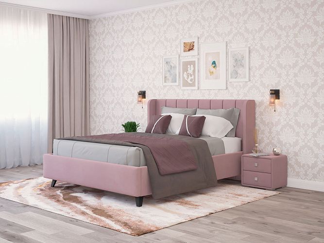 Мягкая кровать Виола 1200*2000 мм, розовый
