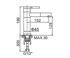 LEDEME Смеситель для раковины L1152 однорычажный, белый