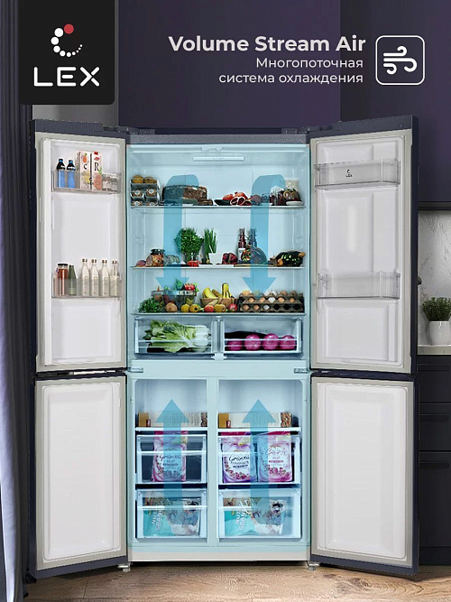LEX LCD450BMID синий Отдельностоящий холодильник