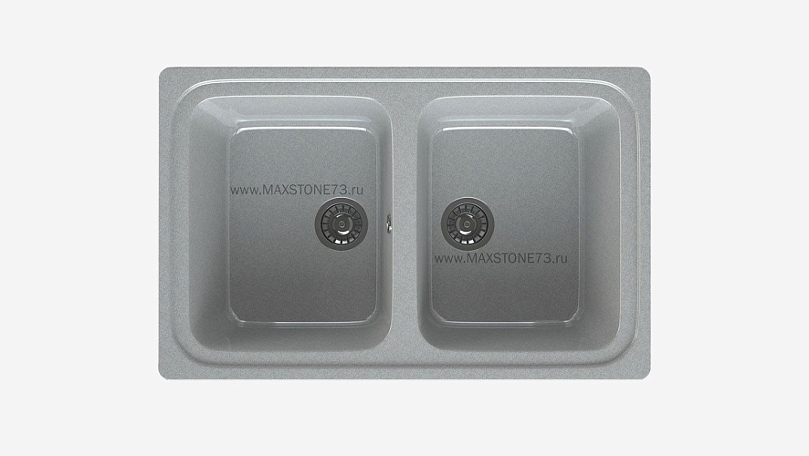 MAXSTONE Мойка глянцевая MS-12 (светло-серая) 780*495*210