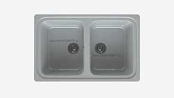 MAXSTONE Мойка глянцевая MS-12 (светло-серая) 780*495*210
