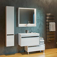 AQUATON Зеркало Капри 80 Белый глянец