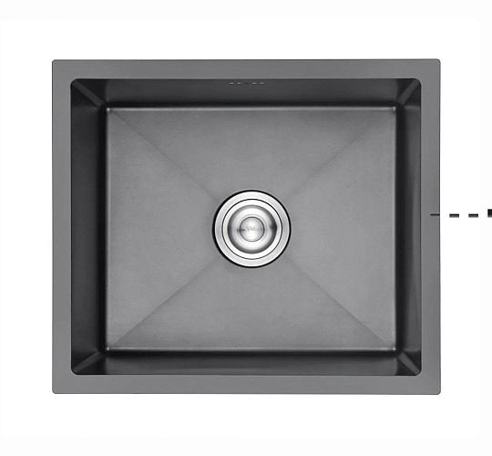 Мойка для кухни врезная GERHANS K35043B графит из нержавеющей стали, 50*43 см с сифоном