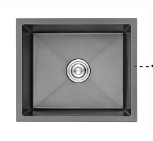 Мойка для кухни врезная GERHANS K35043B графит из нержавеющей стали, 50*43 см с сифоном