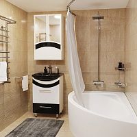 MIXLINE Зеркало-шкаф Радуга 46 Черный без подсветки