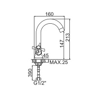 LEDEME Смеситель для раковины L1122-2 двухрычажный, хром