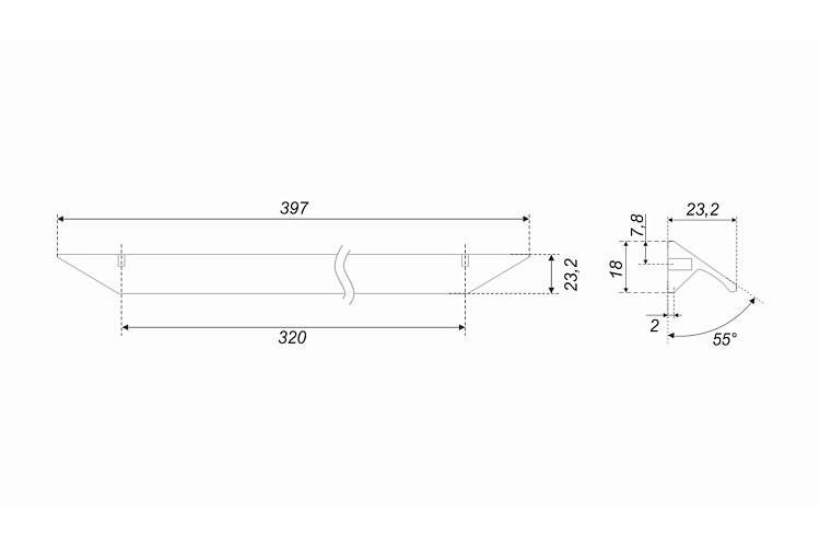 Ручка RICK RS157BL.3/320мм/400мм (черный матовый)