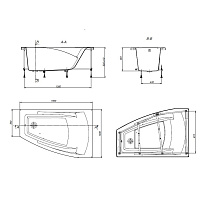 Roca Ванна акриловая Hall Angular 1500*1000 правая