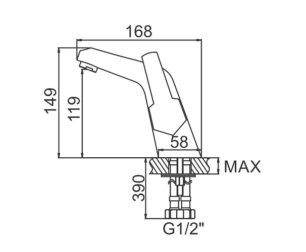 LEDEME Смеситель для раковины L1059 однорычажный, хром