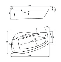Santek Ванна акриловая Майорка XL 1600*950 правая