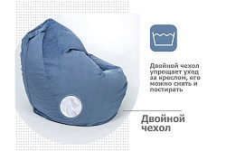 Кресло-мешок Макси, велюр, черничный