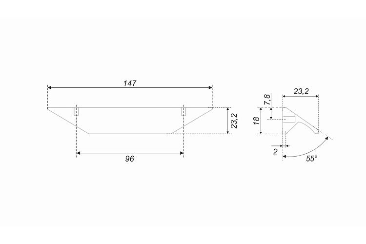 Ручка RICK RS157BL.3/96мм/150мм (черный матовый)