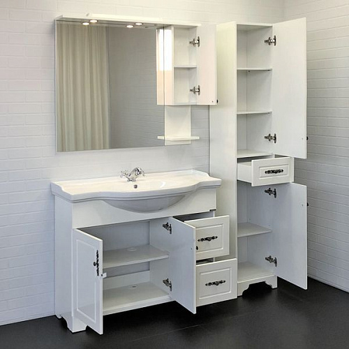COMFORTY Зеркало-шкаф Севилья 100 Слоновая кость