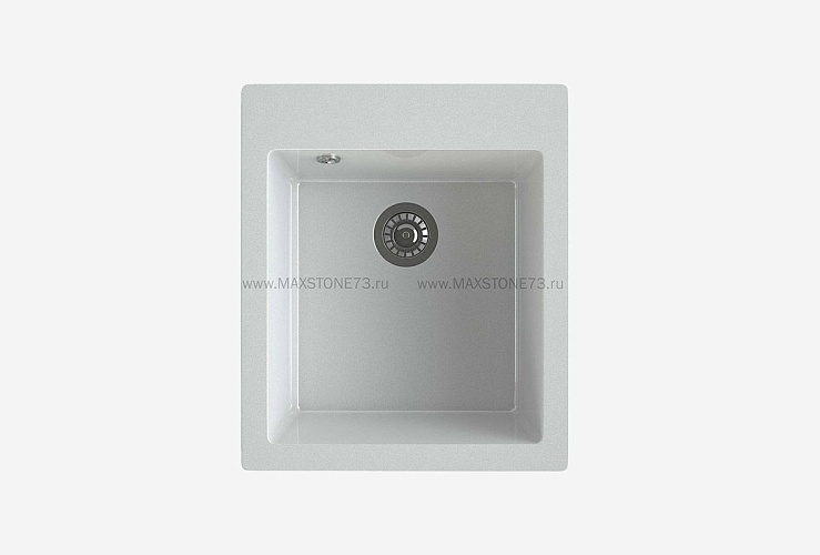 MAXSTONE Мойка глянцевая MS-25 (белый металлик) 415*490*200