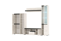 Гостиная Гретта, набор №ДКБ-6, дуб крафт белый/антрацит