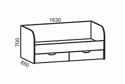 Кровать Киви №4, 800х1600 мм, молочный дуб/лайм