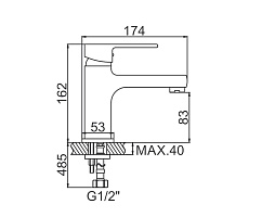 LEDEME Смеситель для раковины L1030 однорычажный, хром