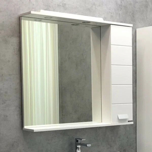 COMFORTY Зеркало-шкаф Модена 90М Белый матовый
